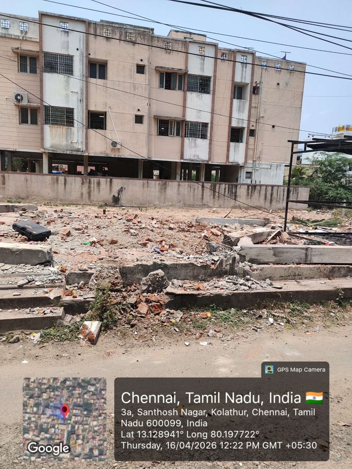 Kolathur Villa ongoing construction site in Chennai